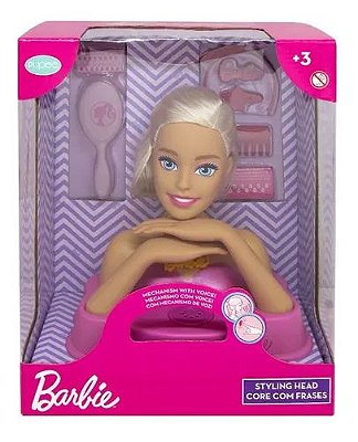 Busto Barbie Styling Head Core com frases