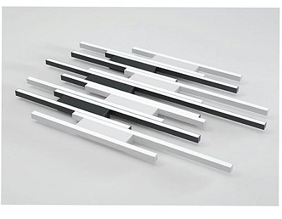 Plafon Moderno Sobrepor 75 cm x 54 x 4 cm Branco e Preto  Fit Led Perfil Linear Fino Branco Quente Grande Retangular wfl-188