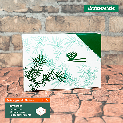 Caixa Sushi Média (13x18x4cm) Linha Verde - 100 unid.