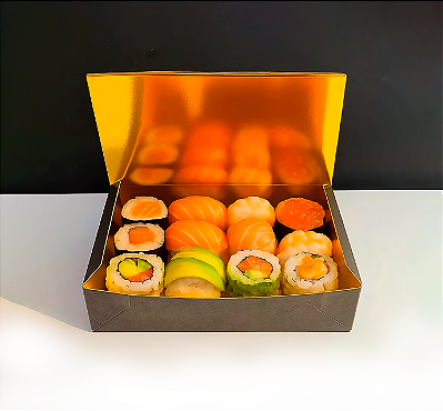 Caixa Sushi P (10x15x5cm) Black Ouro - 100 unid.