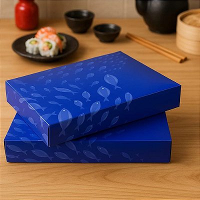Caixa Sushi Grande (18x22x4cm) Linha Oceano - 100 unid.