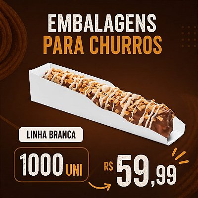Embalagens Churros Linha Branca(1000uni)