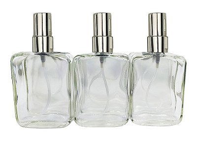 kit com 10 Vidros  para perfumes de 100ml C/ Válvula Spray Prata luxo