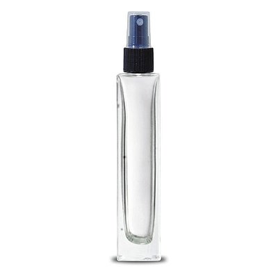 Kit 01 Vidro torre para Perfume 50ml R. 18mm + Válvula Spray preta