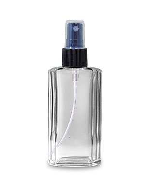 Vidro para Perfume 65ml Rosca 18mm +  Válvula spray preta