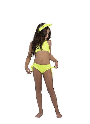 Biquini Infantil Feminino Sirikids Amarelo Flúor 36646