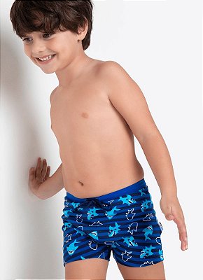 Sunga Infantil Masculina Puket Azul / Tubarão 110400658