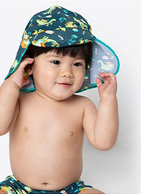 Chapéu com Proteção Solar Bebê Menino Jacaré Moda Praia Puket 110200289
