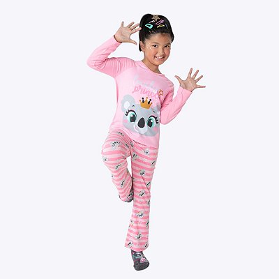 Pijama Manga Longa Coala Infantil Menina Puket  030402427