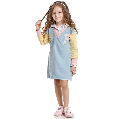 Vestido Infantil Feminino Manga Longa 47537 Poah Noah