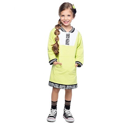 Vestido Infantil Feminino Verde Neon Have Fun 25145