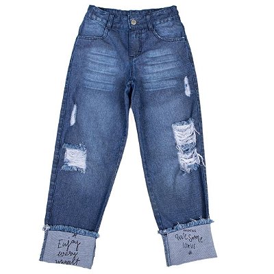 Calça Jeans Infantil Feminina Rasgada Have Fun 25155