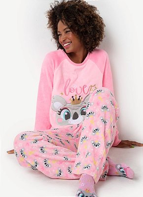 Pijama Soft Adulto Feminino Manga Longa Puket 030602465