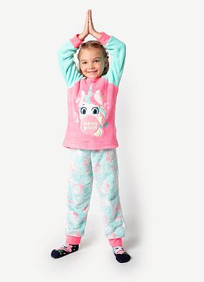 Pijama Infantil Feminino Unicórnio Brilha no Escuro 030402446