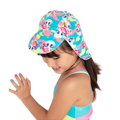 Chapéu com Proteção Solar Menina Unicórnio Moda Praia Puket 110400833