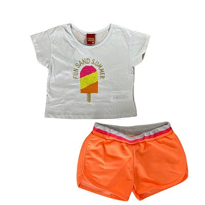 Conjunto Infantil Feminino Manga Curta Kyly 111787