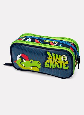 Estojo Escolar Triplo Dinossauro Skate Puket 050403139