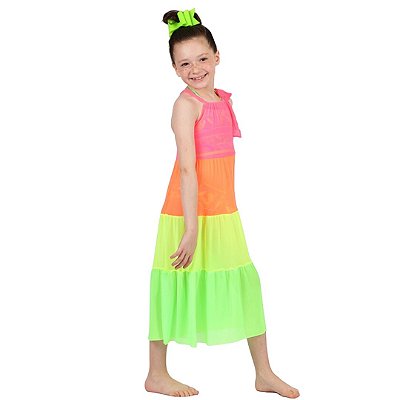 Vestido Colorido Moda Praia Siri Kids 38120