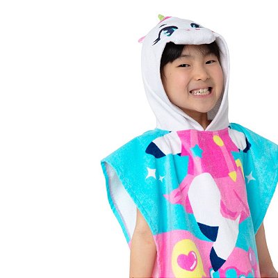 Poncho Toalha com Capuz Infantil Menina Unicórnio Puket 100400436