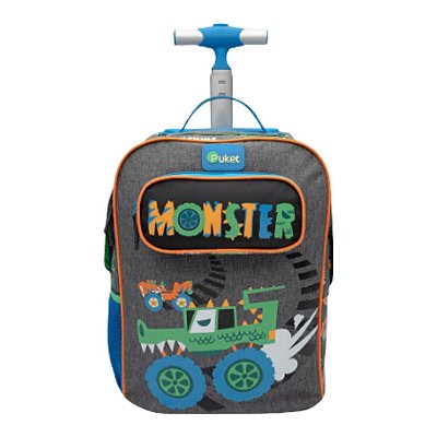 Mochila Escolar com Rodinha Pequena Monster Truck Puket 050403533