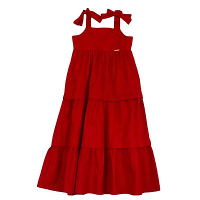 Vestido Liso Infantil Vermelho Precoce 4337