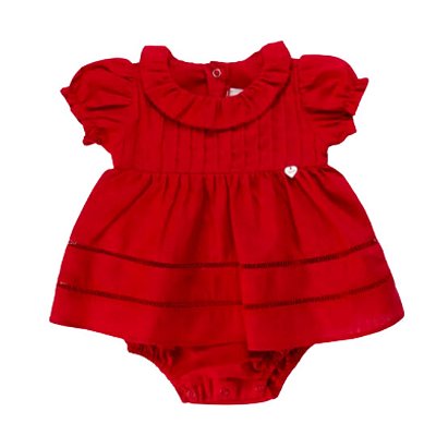 Macacão Body Vermelho Bebê Menina Anjos Baby 233626