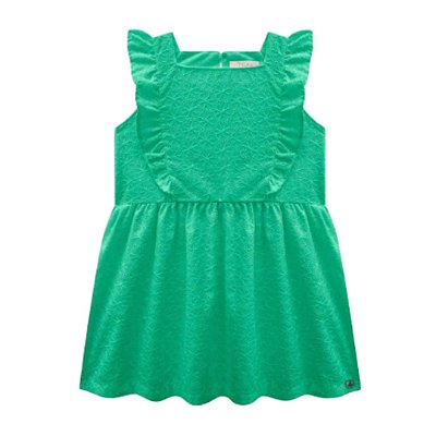 Vestido Verde em Laise Bebê Menina Flora 66285