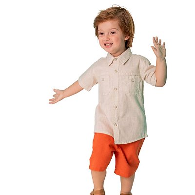 Conjunto Camisa e Bermuda Sarja Infantil Menino Vigat 3855