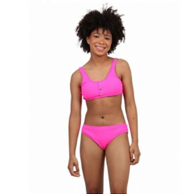 Biquíni Rosa Modelo Top Teen Moda Praia Siri Kids 38665