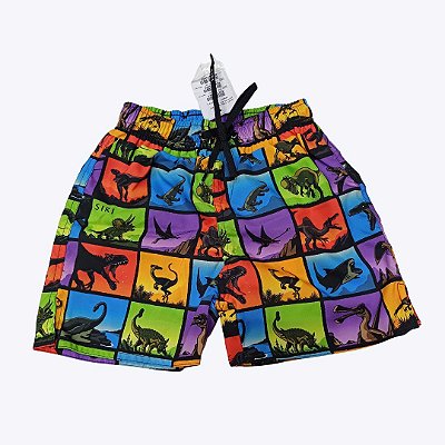 Bermuda Dinossauro Colorida Masculina Moda Praia Siri Kids  37231