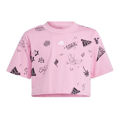 Camiseta Cropped Rosa Juvenil Menina Adidas IA1583