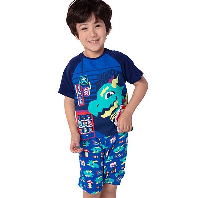 Pijama Infantil Masculino Manga Curta Dragão Street Puket 030402684