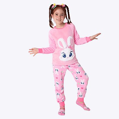 Pijama Manga Longa Coelha Romântica Menina Puket 030402736