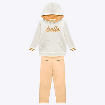 Conjunto Casaco Moletom e Calça Legging Metalizada Infantil Feminino Milon 2000132