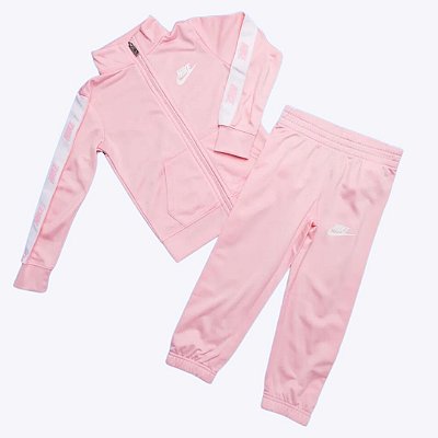 Conjunto Jaqueta Rosa Manga Longa e Calça em Malha Infantil Feminino Nike 36G796-A8F