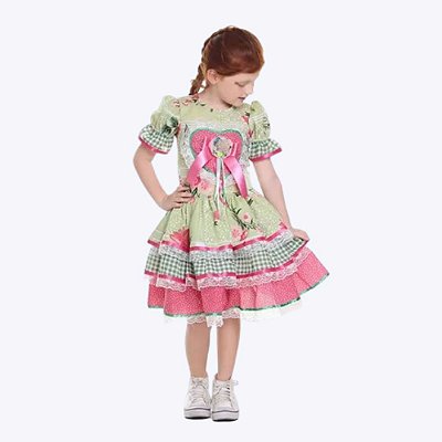 Vestido Festa Junina Floral Luxo Caipira Muvile 9943