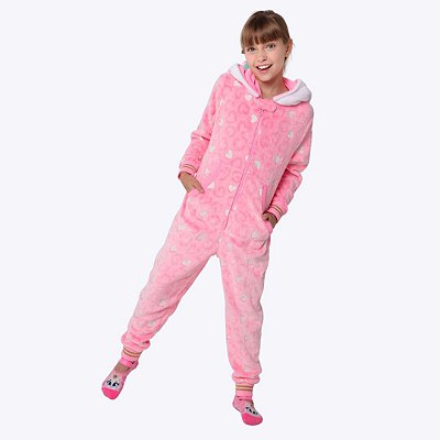 Pijama Kigurumi com Capuz Gata Romântica Teen Menina Puket  030502288