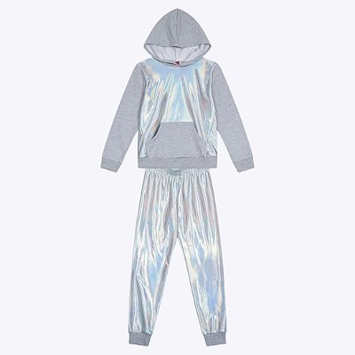 Conjunto Moletom Holográfico Infantil Feminino Kyly 1000098