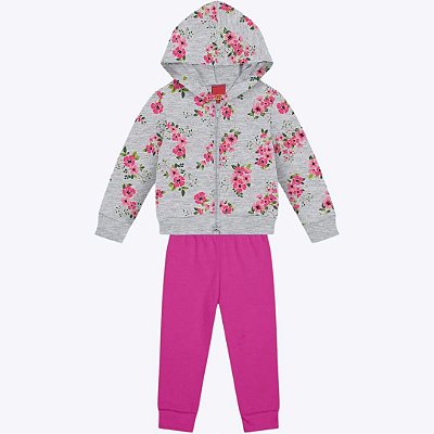 Conjunto Moletom com Capuz Infantil Feminino Kyly 1000048