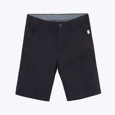 Bermuda Sarja Básica Preta Infantil Menino Hering Kids Kvtcn10si