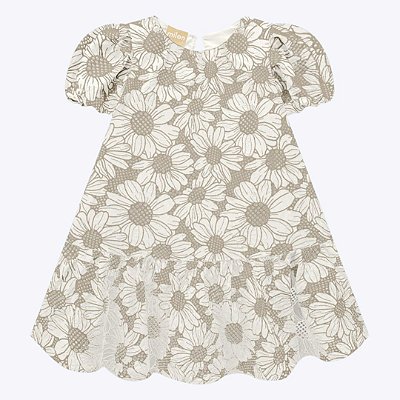 Vestido Manga Curta Laise Infantil Feminino Milon 2000375