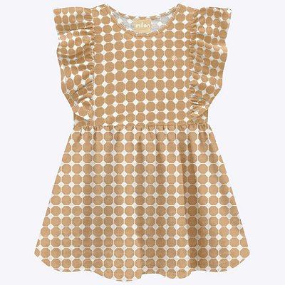 Vestido Manga Curta Estampado Infantil Feminino Milon 2000422