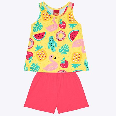 Conjunto Blusa Regata e Shorts Infantil Feminino Kyly 1000200