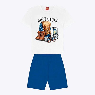 Conjunto Camiseta Manga Curta e Bermuda Moletom Infantil Masculino Kyly 1000382