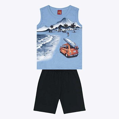 Conjunto Regata e Bermuda Moletom Infantil Masculina Kyly 1000380