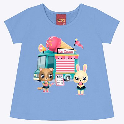 Camiseta Manga Curta Estampada Infantil Feminina Kyly 1000186