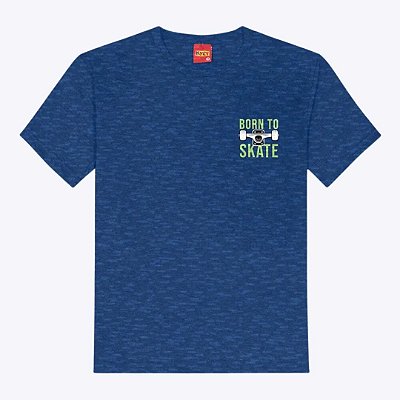 Camiseta Manga Curta em Malha Flamê Sk8 Infantil Masculina Kyly 1000397