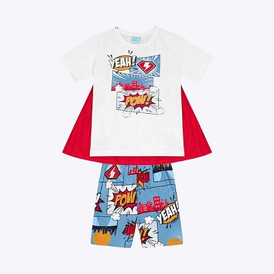 Pijama com Capa Herói Infantil Masculino Kyly 1000455