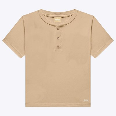 Camiseta Manga Curta Bege Infantil Masculina Milon 15261