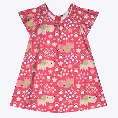 Vestido Manga Curta Estampa Infantil Menina Kyly 1000690
